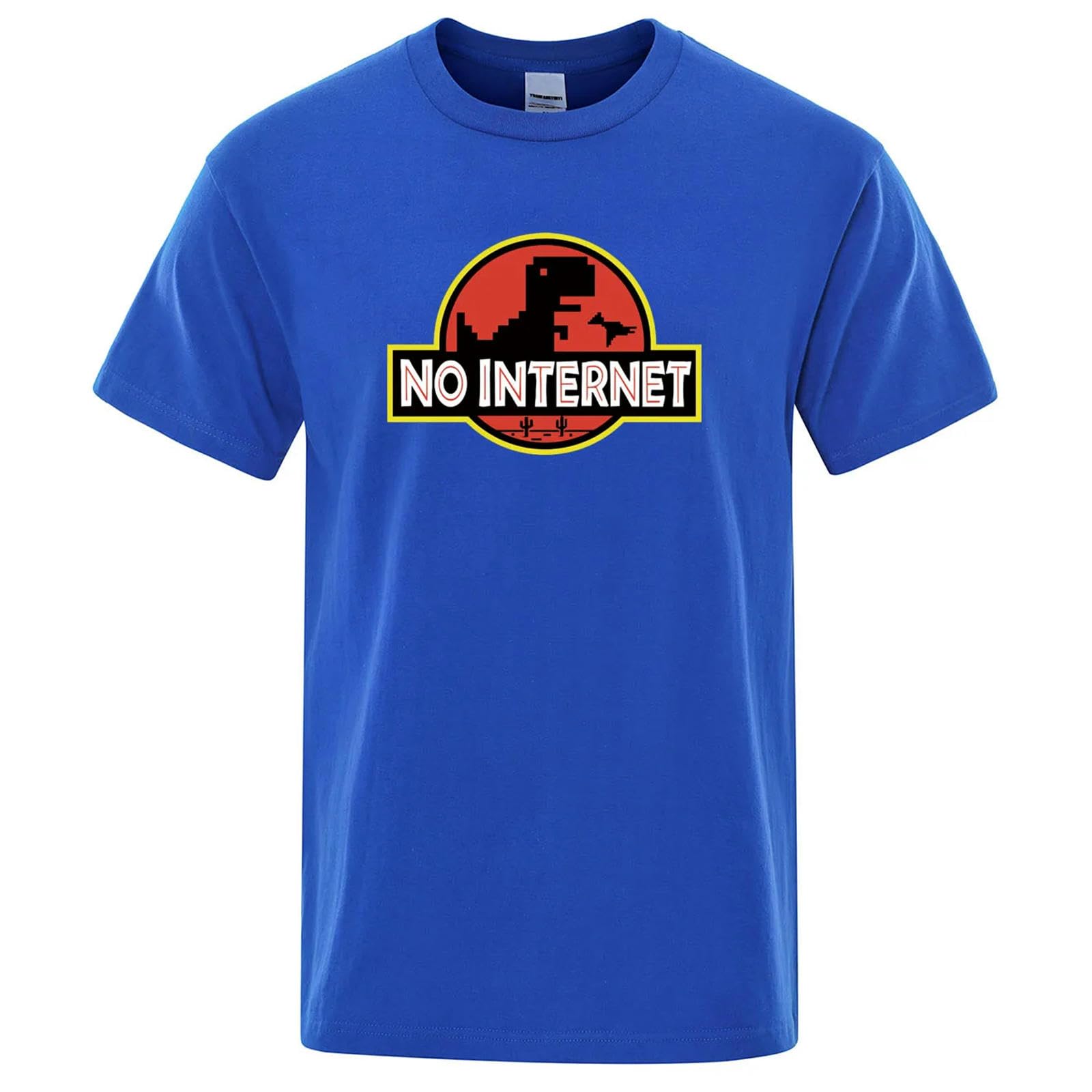 Camisetas Manga Corta Hombre Camiseta con Impresión De Dinosaurios Divertida para Hombres Casual Verano Suelta Hombres-Vino Rojo-l