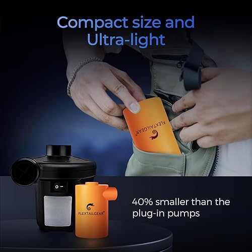 Miniatura 6 de FLEXTAILGEAR MAX Pump Bomba de aire portátil con batería de 3600 mAh, bomba de aire recargable por USB, desinflado rápido para almohadillas de