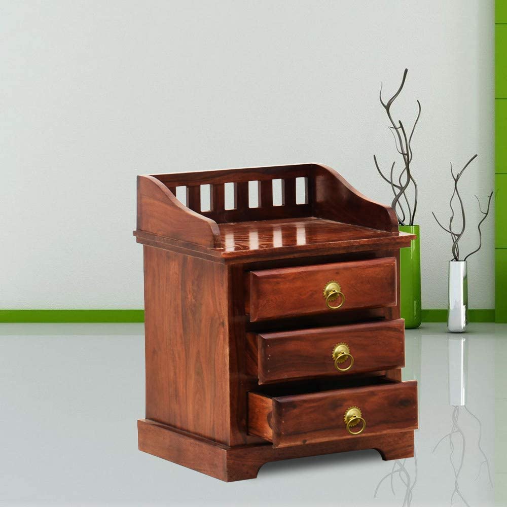Wooden Bedside Table with Drawers | Wooden Side Table for Bedroom | Bedside Table for Bedroom (Matching Finish)-image-31