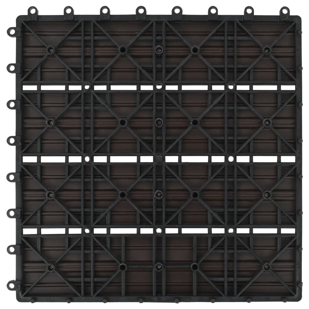vidaXL 11 Piastrelle per Terrazza WPC Marrone Scuro Pavimento Patio
