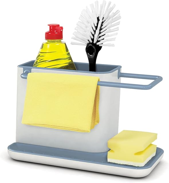 Joseph Joseph Caddy Kitchen Sink Area Organiser with Sponge Holder and Cloth Hanger - Editions (Sky)