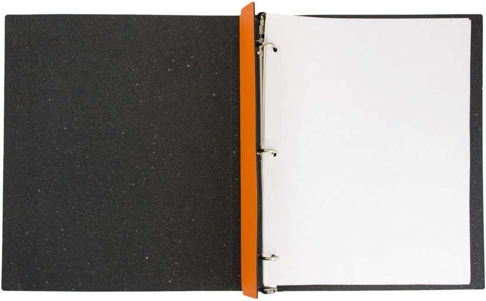 JAM PAPER Italian Leather 0.75 inch Binder - Orange 3 Ring Binder - Sold Individually