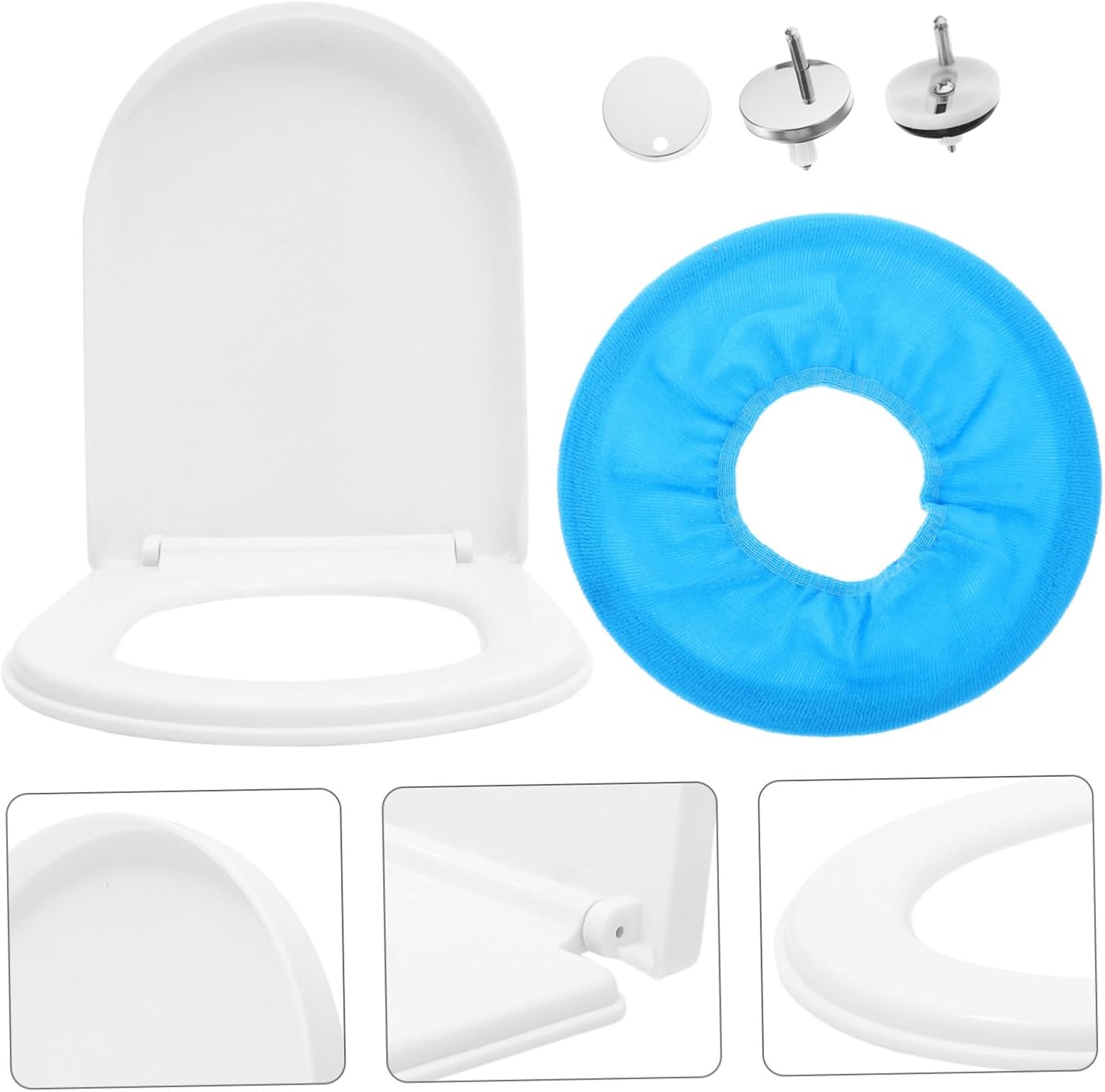 Uonlytech Removable Toilet Seat Cover u Shaped Lid for Home Pp Material Stainless Steel Hinge Random Color