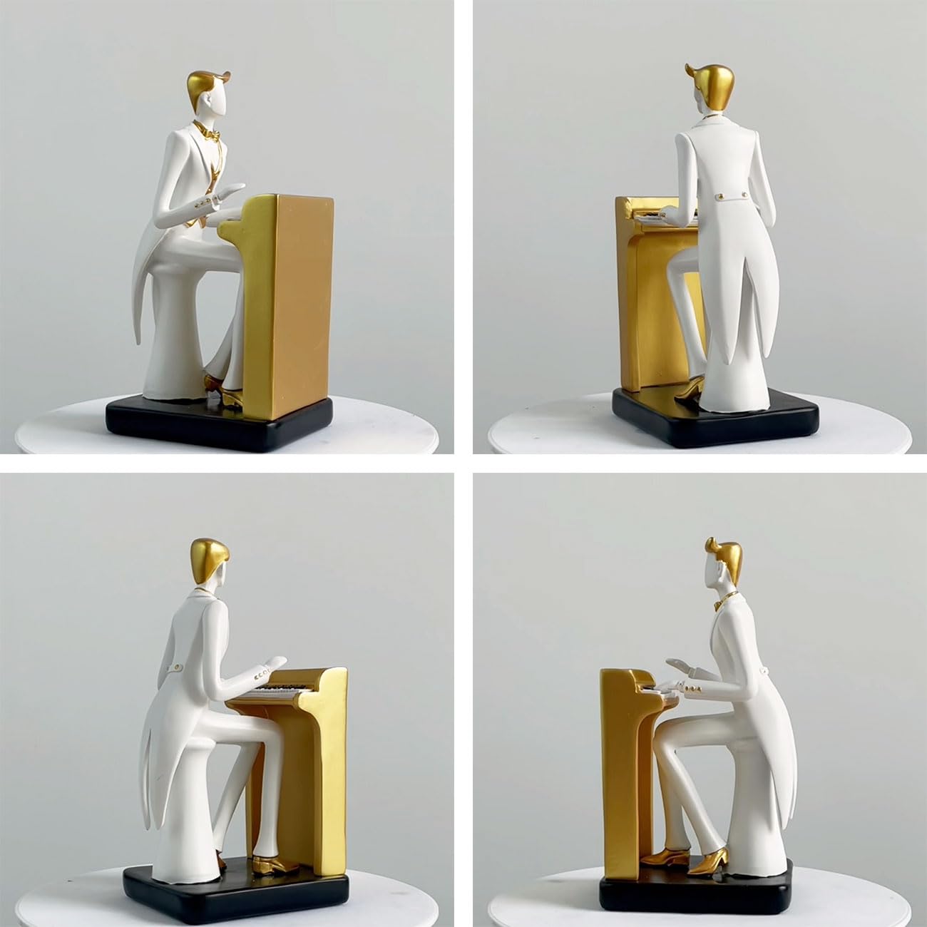 HAUCOZE Statua Musicista Scultura Musical Figurina Moderna Decorazione Pianoforte Arte Musica Regalo per Casa Soggiorno Ufficio Resina 22cm