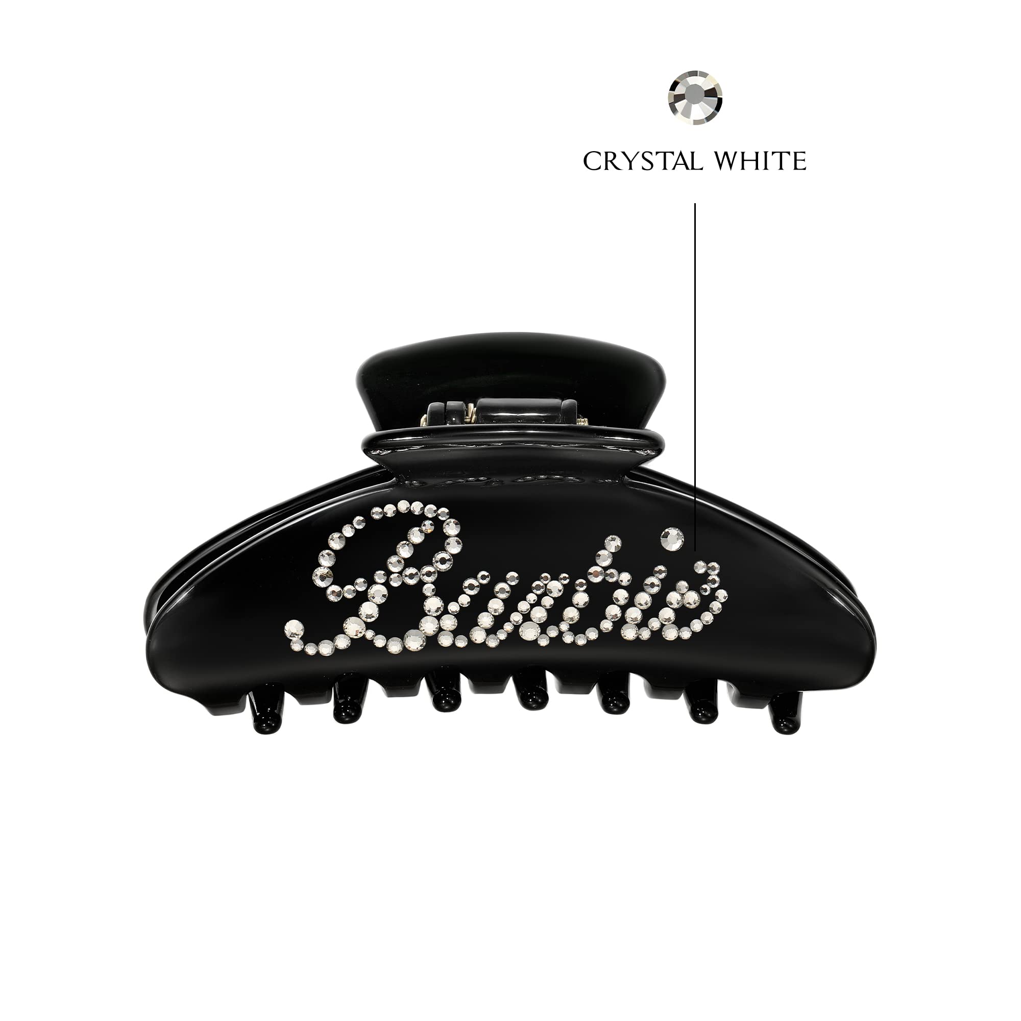 Monogram Hair Claw Clip Acetate Strong Grip Anti Static Rhinestone Initial Gift Personalized Initial Acetate Hair Claw, Custom Name  main image 3