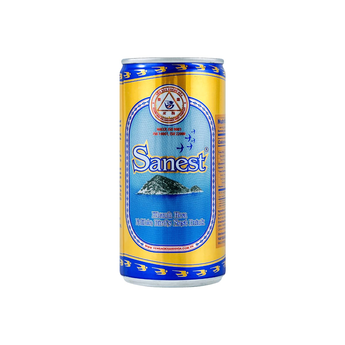 Khanh Hoa Sanest - Natural Edible Bird's Nest Drink Beverage - Vietnamese Traditional Drink - Refreshing Healthy Protein Nutritional Drink - 190 ml Each can (Pack 1)