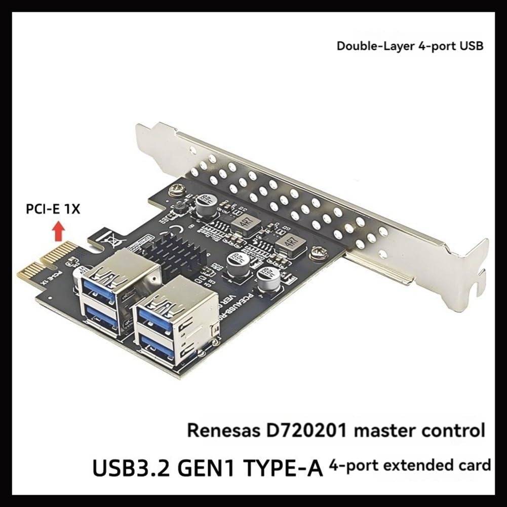 Scheda Di Estensione PCI-E 1X a 4 Porte USB 3.0 USB3.2 GEN1 5 Gbit/S PCI Express PCIe USB 3.0 HUB Adattatore Scheda Controller