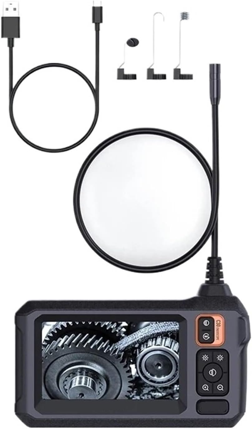 Industrial Endoscope Camera 8mm HD1080P 4.3inch IPS Screen 1080P Pipe Inspection Camera for Car Repair IP67 Waterproof 8 LEDs(10M,8MM Single Lens)