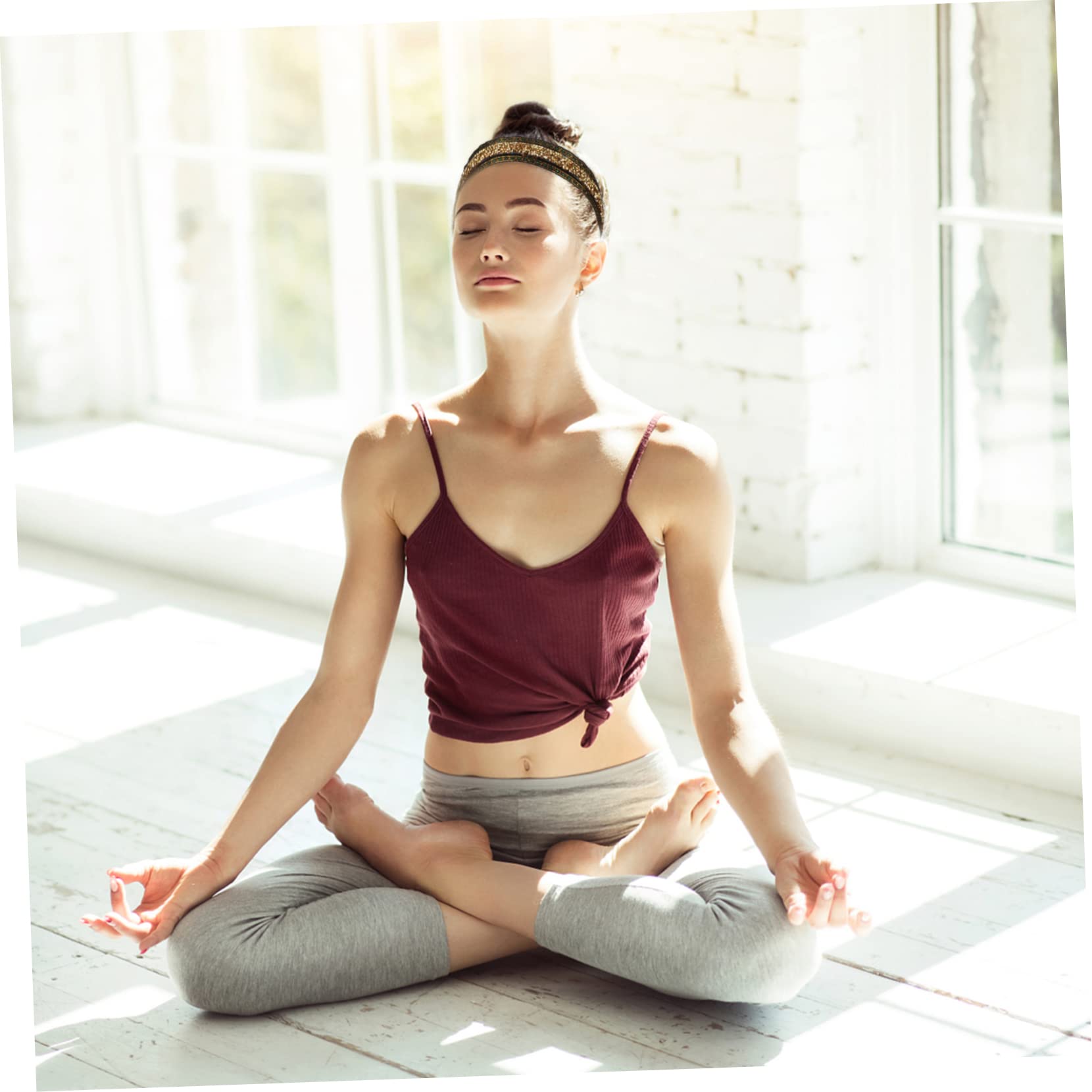 POPETPOP 6 Pezzi Fascia Con Bottoni Fascia Yoga e Elastiche e Sportive Per Le Donne Sportive Per Le Donne Da Donna ia Antisudore ia Elastica Turbante Tessuto
