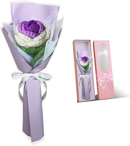Regalos para el día de San Valentín, rosas hechas a mano, flores tejidas a mano, decoración del hogar, regalos de cumpleaños para mujeres, esposa,