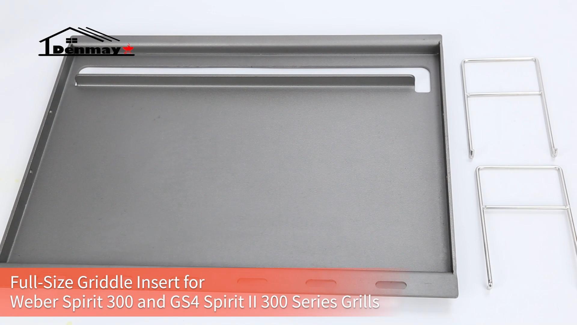 Denmay 7638 44,5 x 30 cm gietijzeren grillplaat voor Weber I & II Spirit E/S 310, 320, 330, Spirit E-310 Classic, 700, Genesis Silver B/C, voor SmokeFire EX4 en EX6 houtskoolbarbecues