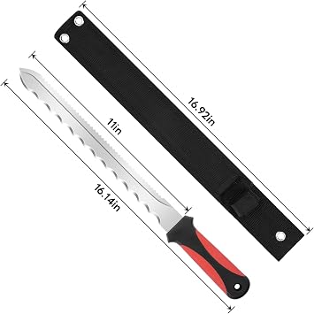 Insulated knife: Sod Cutter 11.14-inch sharp blade, double-edged sod knife for outdoor, Lawn Repair, easy to carry (red)