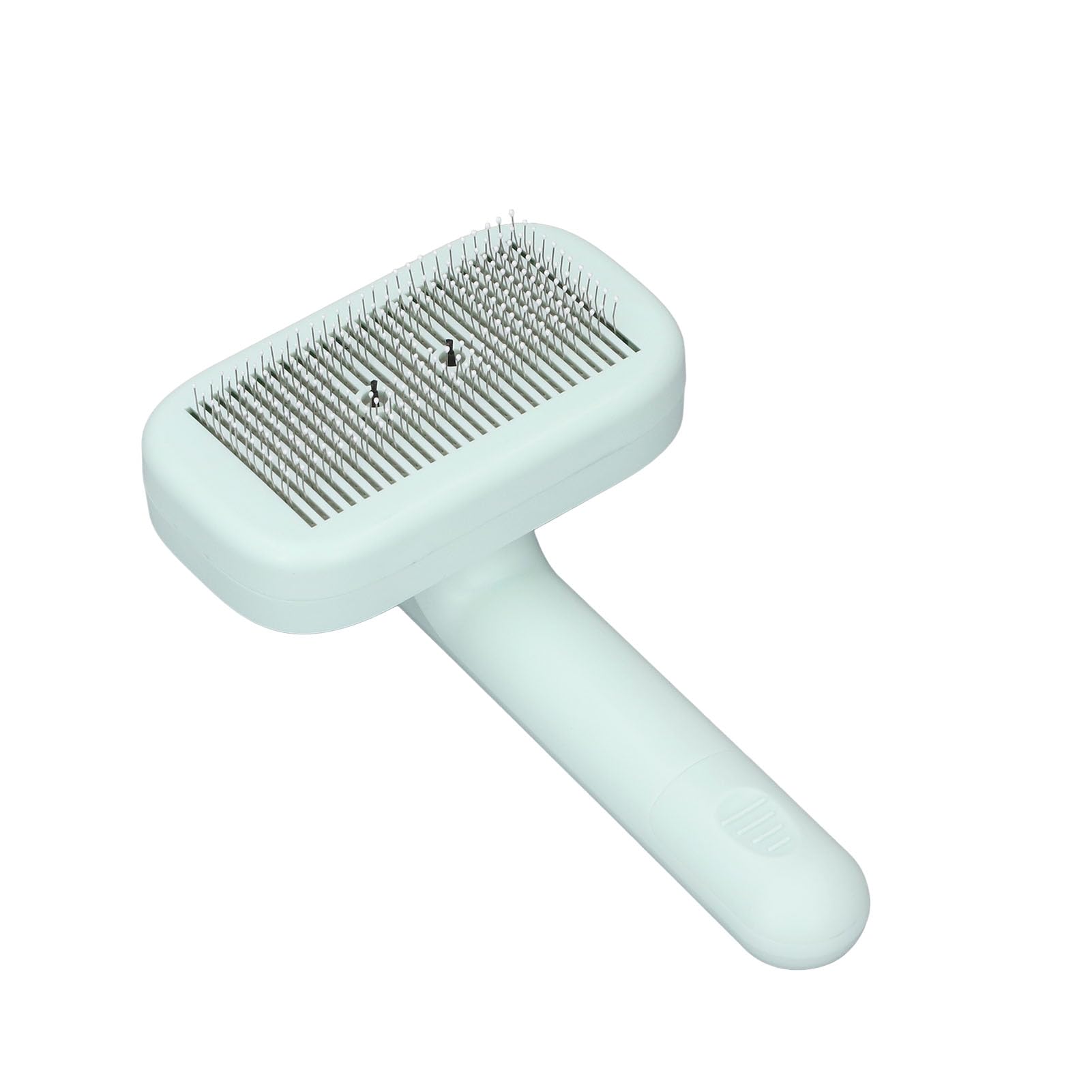 Cepillo para quitar pelo de mascotas con función de autolimpieza y dientes de peine con pasador de iones negativos para depilación con efecto de masaje para gatos y perros (Verde)