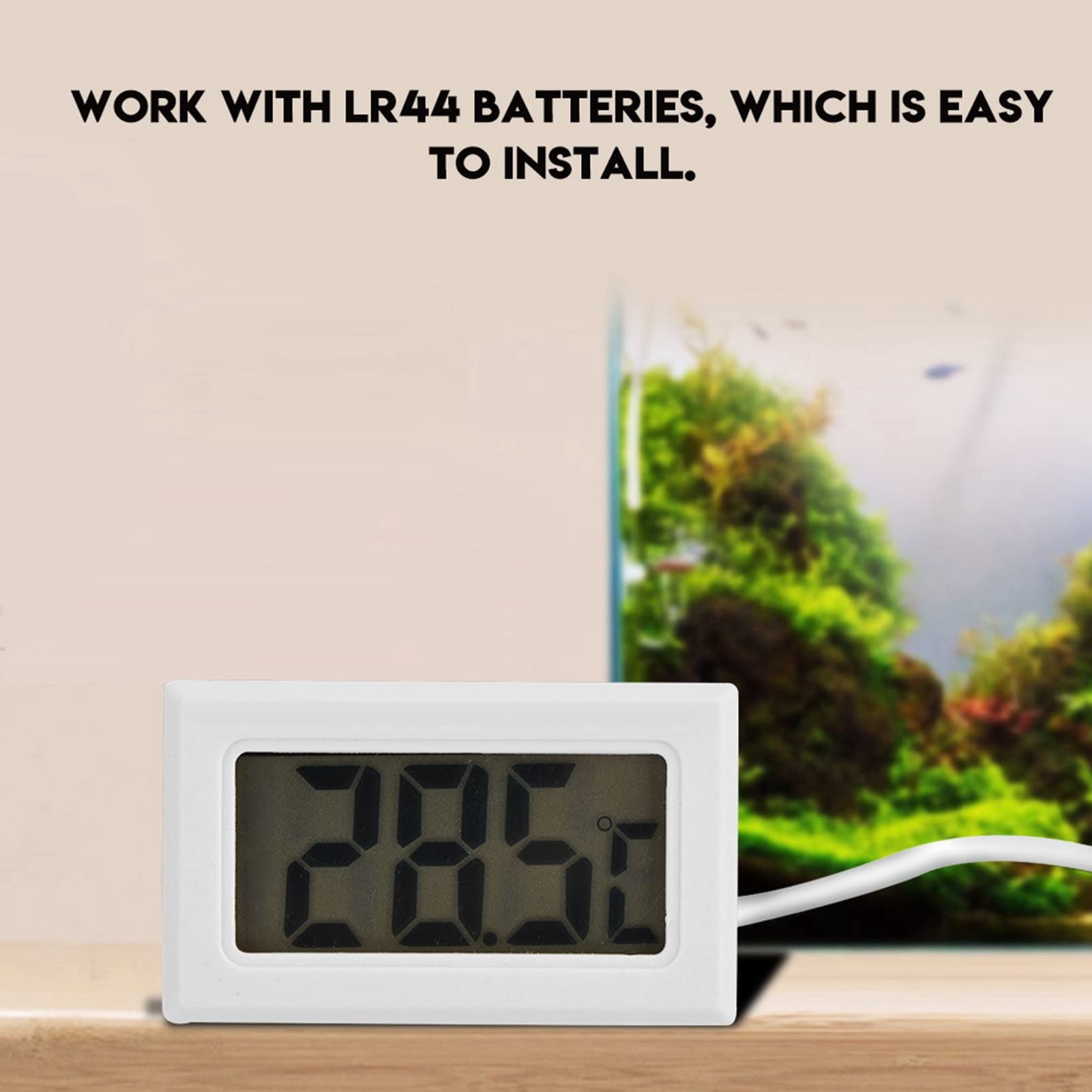 Cyfrowy Termometr LCD Mini Wyświetlacz LED Cyfrowy Miernik Temperatury z Zewnętrznym Czujnikiem Sondy do Lodówki Akwariowej Szklarni