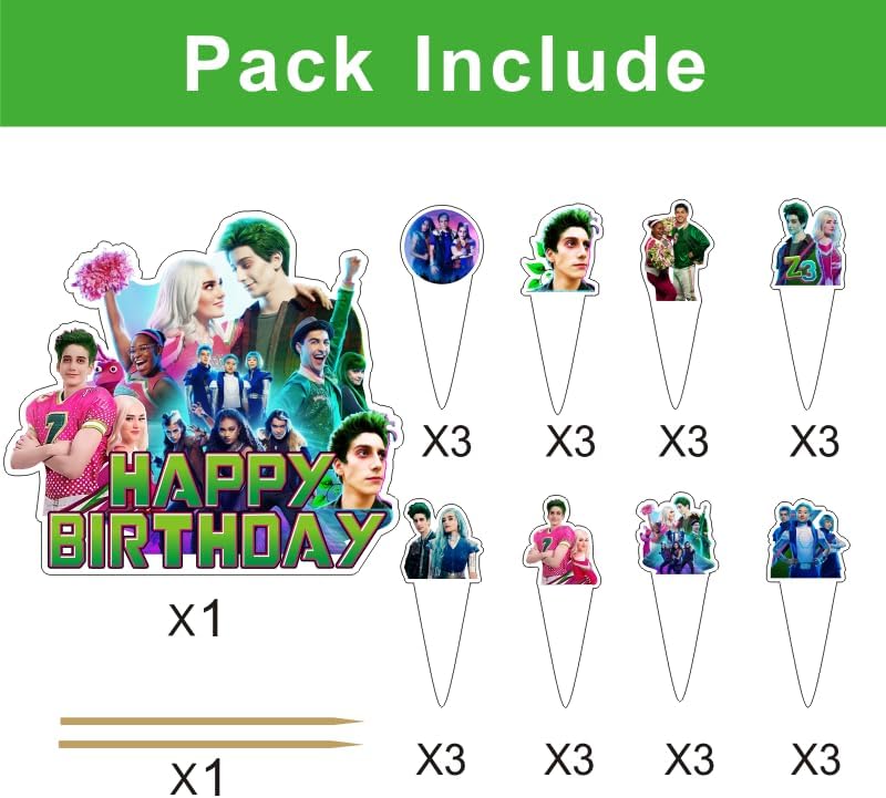 25pcs Cake Decorations with 1pcs Cake Topper, 24pcs Cupcake Toppers for The Birthday Party Supplies