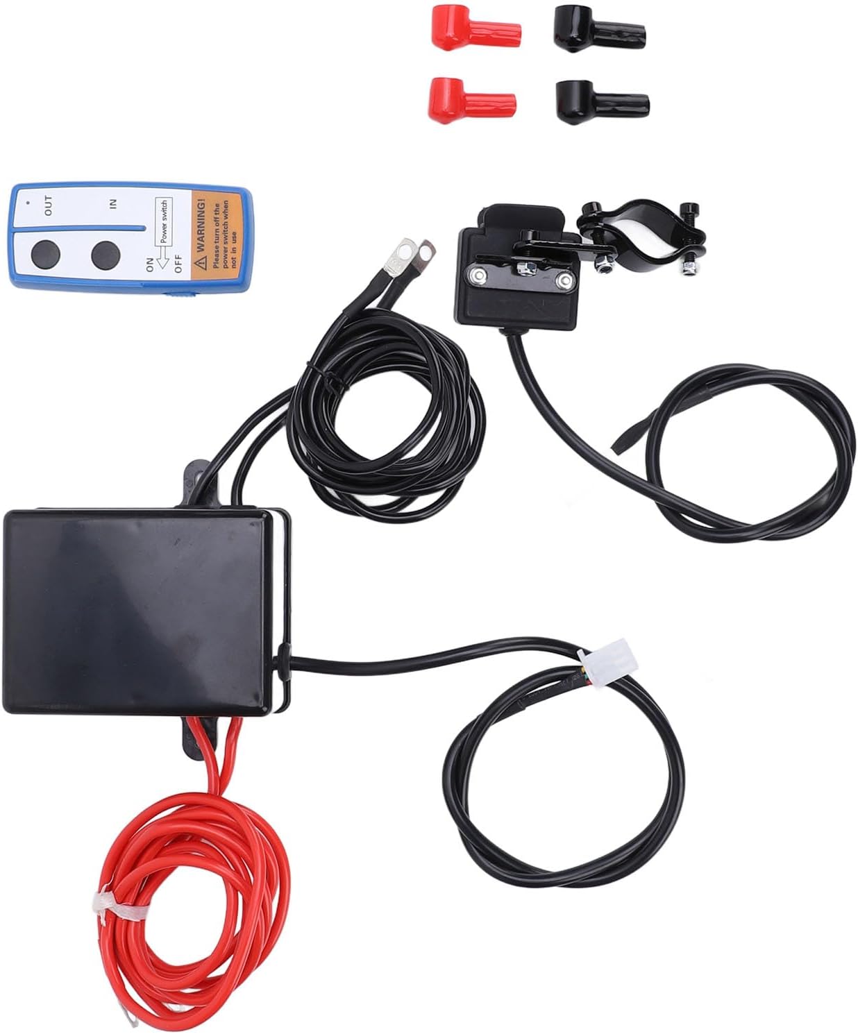 12V Wireless Winch Remote Control Kit for 2000 to 4500LB Winches – Universal Dual Control System with Wired Handle for Truck Off Road Vehicle ATV UTV – Heat ABS Housing