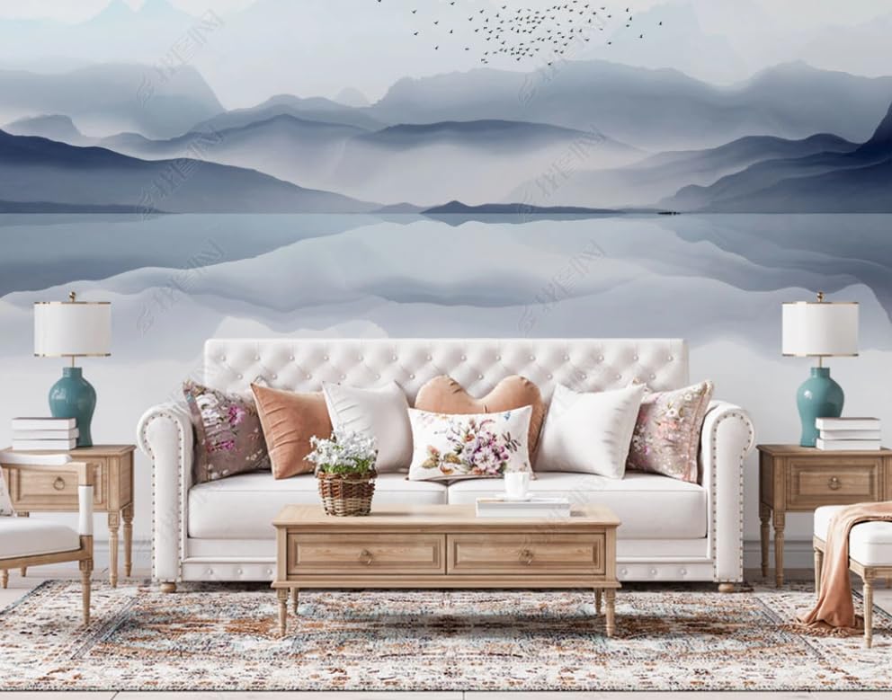 Papier peint intissé paysage bleu solution mur vide grand format XXL - 3