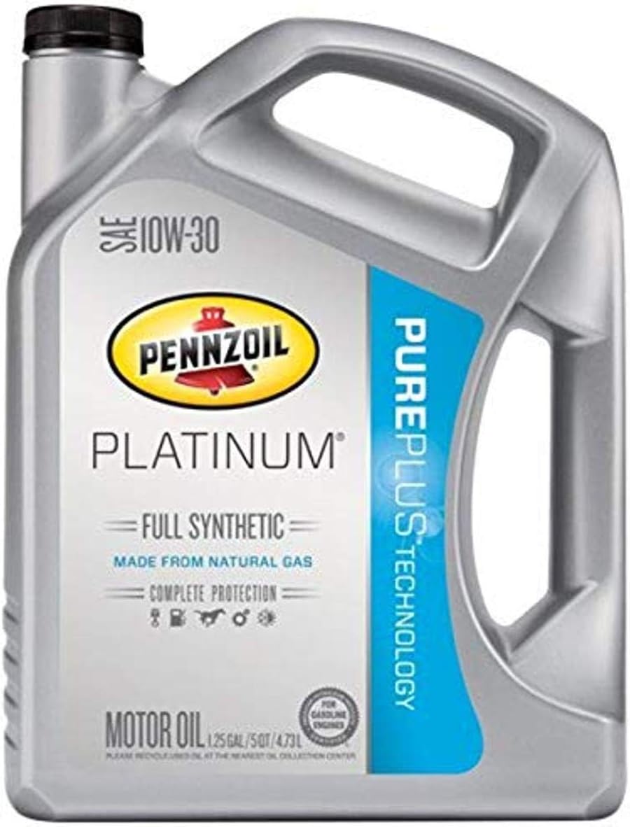Pennzoil (550038321-3PK Platinum SAE 10W-30 Full Synthetic Motor Oil GF-5-5 Quart Jug, (Pack of 3)