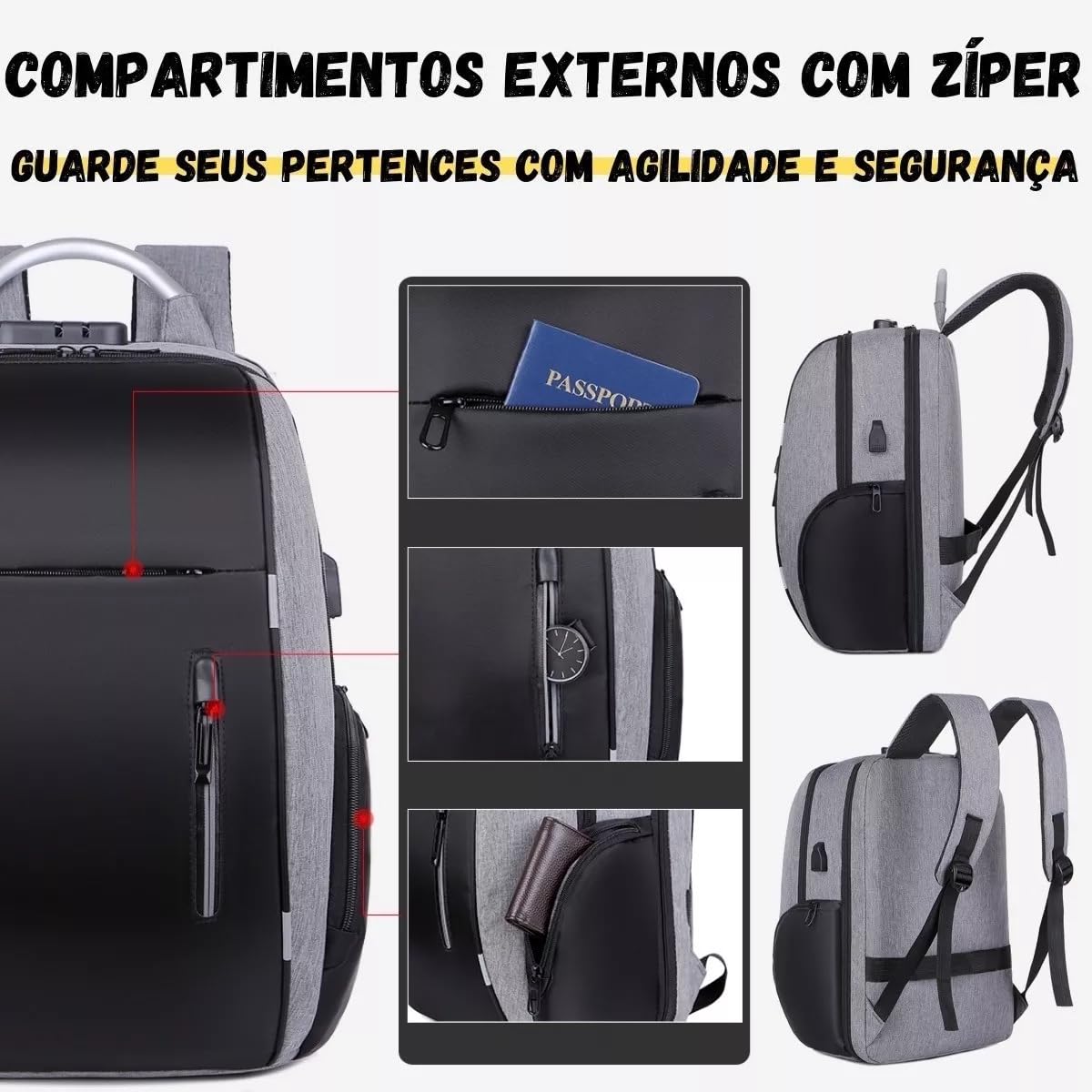 Mochila Bolsa Masculina Feminina Notebook Refor?ada Anti Furto Semi Imperme?vel Escolar Faculdade Trabalho Viagem Resistente Executiva Cabo De A?o Sa?da Usb (PRETA) em promoção! Veja a oferta e mais achadinhos de Bolsas 2 Hoje é o melhor dia para comprar Mochila Bolsa Masculina Feminina Notebook Refor?ada Anti Furto Semi Imperme?vel Escolar Faculdade Trabalho Viagem Resistente Executiva Cabo De A?o Sa?da Usb (PRETA) com aquele preço maroto! Promoção! Aproveite a oferta! 2