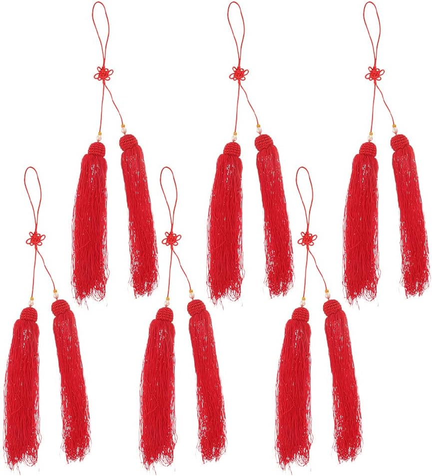 6pcs Bright Color Tassel Pendant for Martial Arts Vibrant Hanging Tassel Decor for Tai Chi Reliable Design Prevents Detachment Multifunctional for Competitions