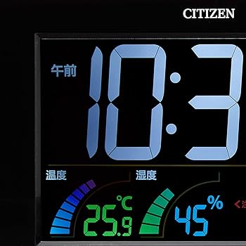 Amazon.co.jp: CITIZEN シチズン 置き時計 電波時計 温度計