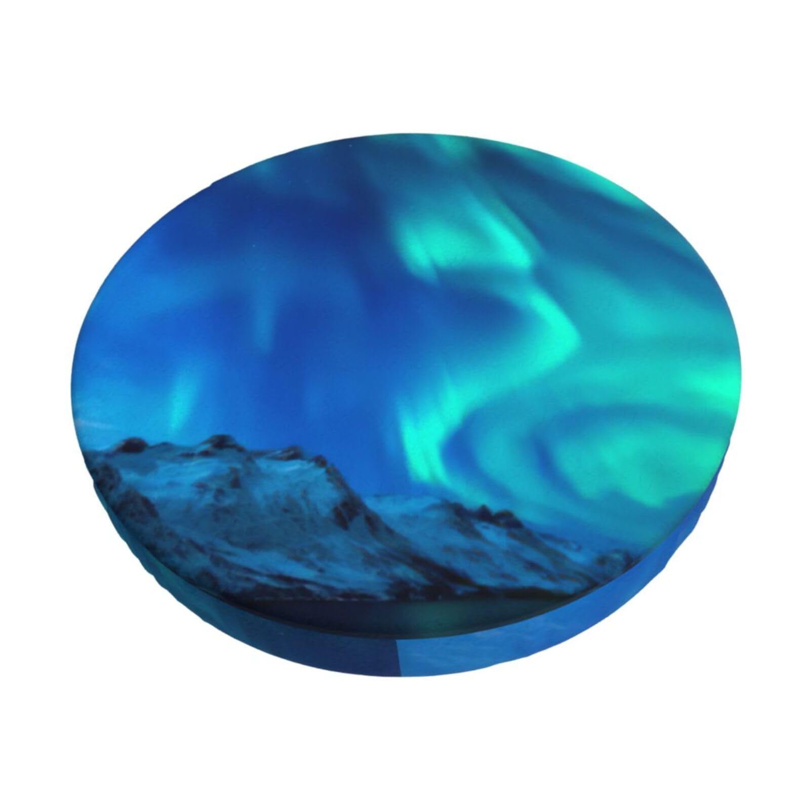 ACVnbm Northern Lights Print Round Bar Chair Cushion Cover, Elastic Chair Protector For Kitchen Bar Dining