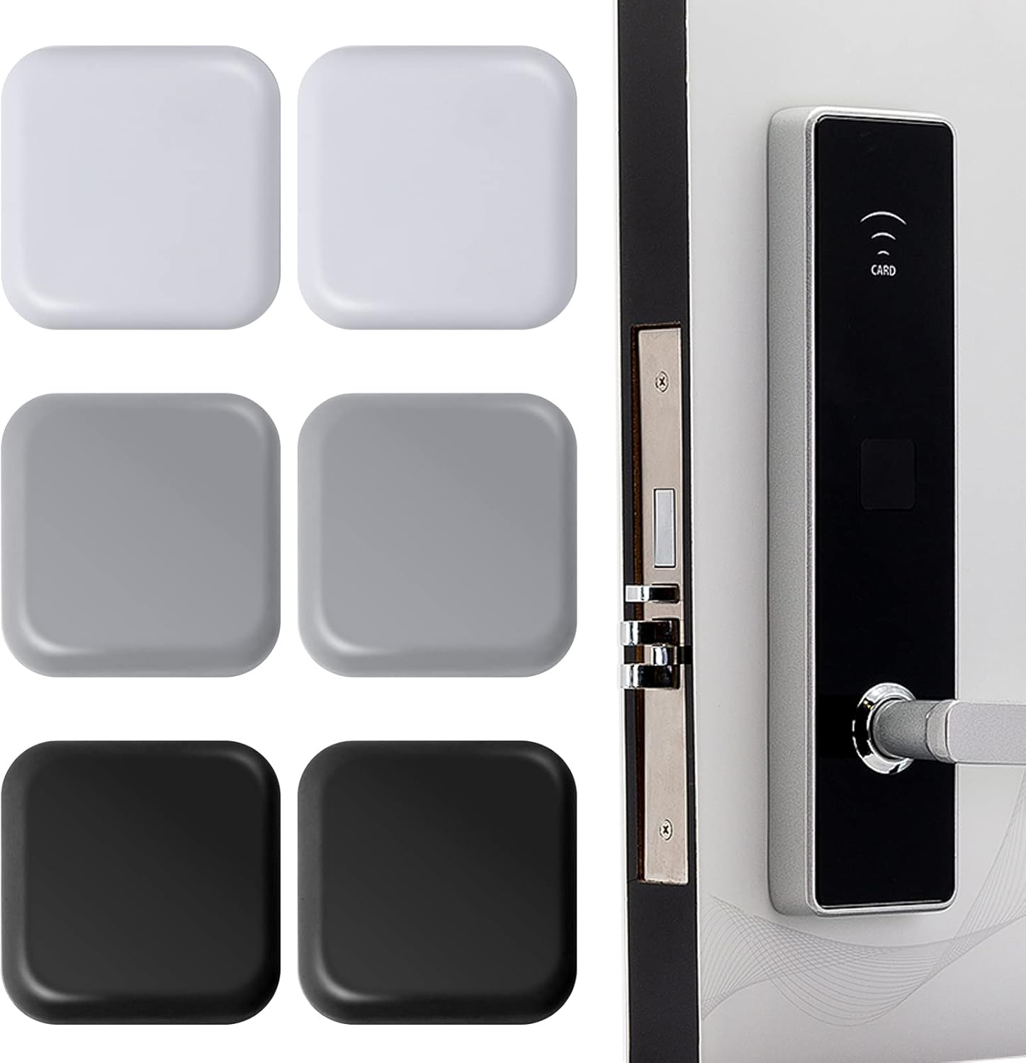 6 PCS Door Knobs Wall Protector Square Door Stoppers Wall Bumper with