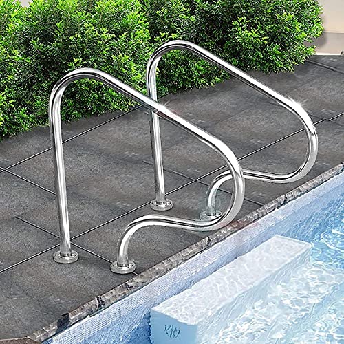 Accès sécurisé piscine barre d'appui antidérapante inox 304 bleue