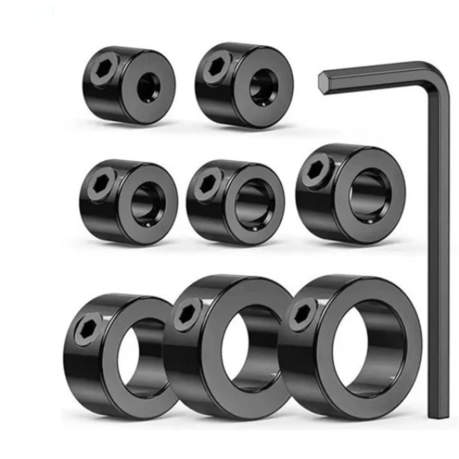 Bghyjkol 9Pcs Set Drill Depth Stop Drill Stoper Collar Set Stop Bit Ring Shaft Limit Metric Lock Steel Press Depth Ajustable Positioner