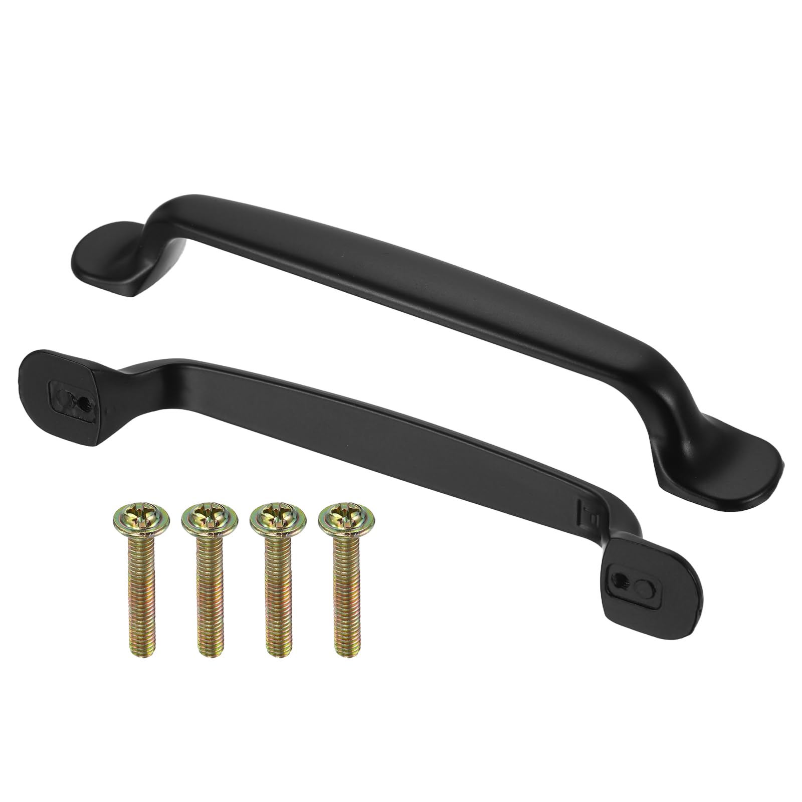 sourcing map 10Pcs Drawer Pulls, 6.3"(160mm) Length Aluminum Alloy Kitchen Handles, Furniture Hardware Handles with Screw for Kitchen Cupboard Desk Drawers and Wardrobe, Black