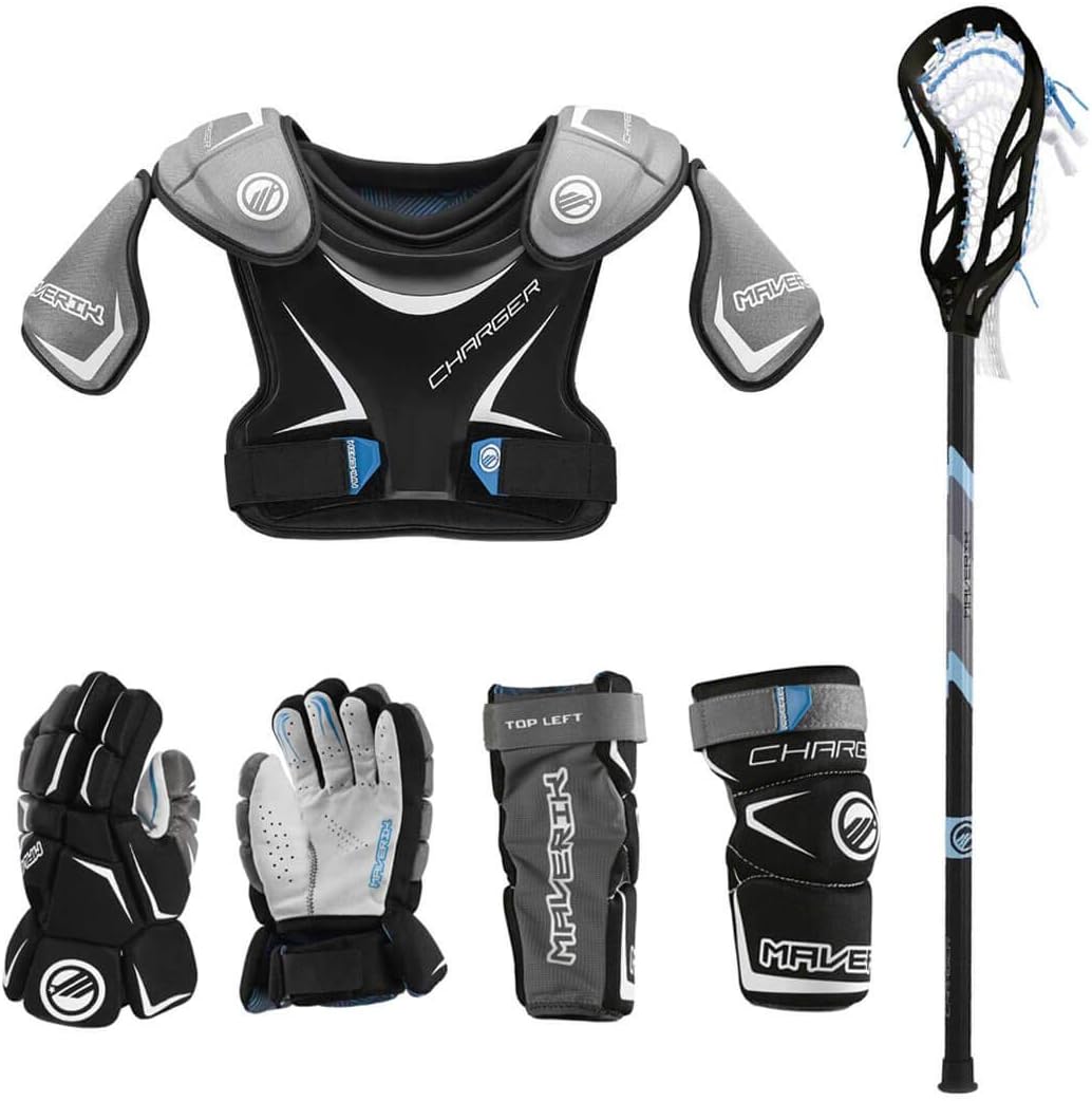 Lacrosse Unlimited Maverik Charger EKG Youth Starter Set 4-Piece - No Helmet : Sports & Outdoors