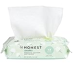The Honest Company 100% Pure Organic Cotton Dry Wipes Multi-Use Disposable Facial Cloth and Baby Wipe Hypoallergenic Gentle on Skin 48 Count