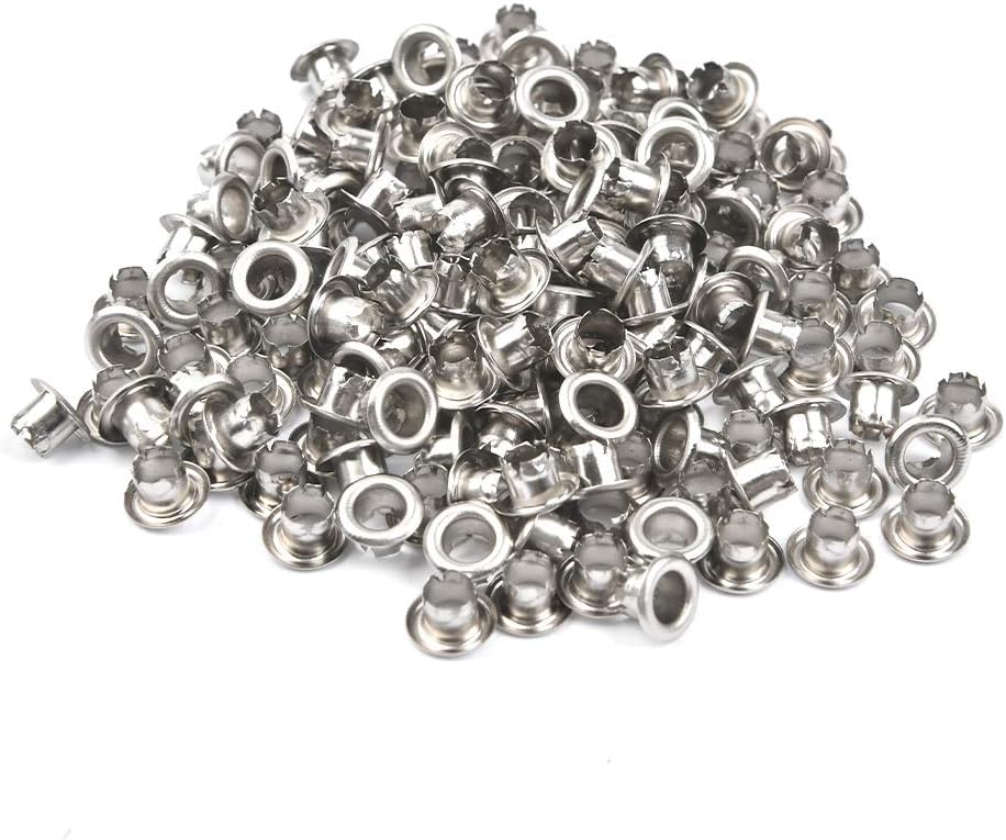 QLOUNI 500 Pack 3/16" Silvery Metal Grommets Eyelets, 5mm