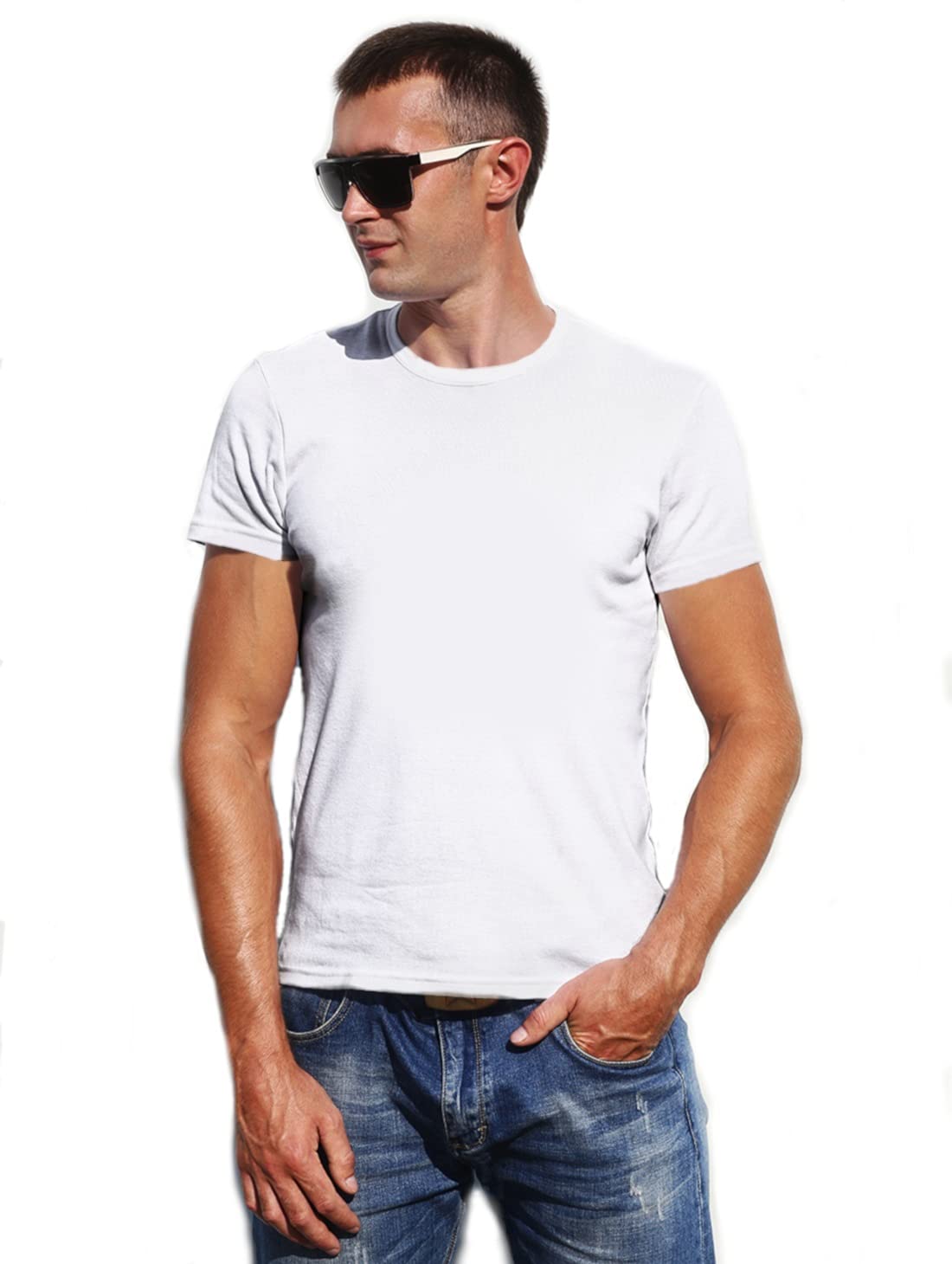 Men's Regular-Fit Cotton Crewneck Half Sleeves T-Shirt