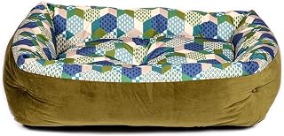 Laura Ashley Thistle Patchwork with Thermal Filling Dog/Puppy Bed Lounger Medium 30 in