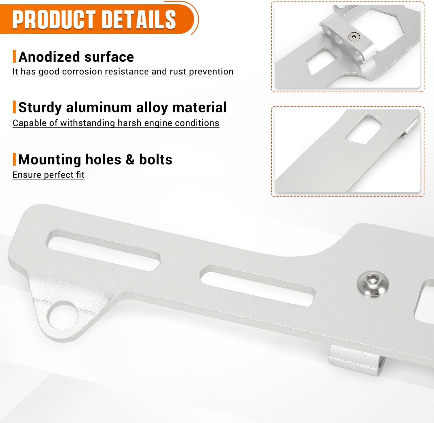 Linear Spark Plug Wire Looms Holders Brackets 4 Wire Compatible with Chevy Small Block SBC Engine (silver)