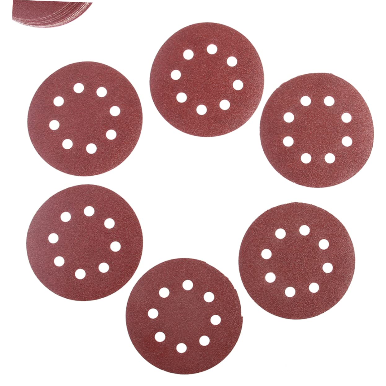 Cabilock 50pcs Circular Flocked Sandpaper Pads Grit Sanding Discs Hook and Loop Backing