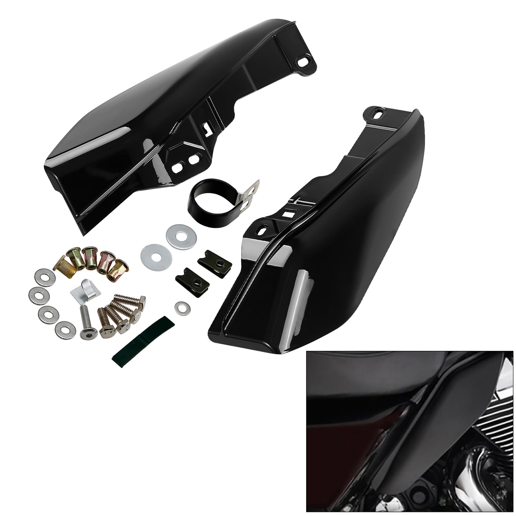 XMT-MOTO ABS Mid-Frame Air Deflector Heat Shield Fit for 2023-2025 Harley CVO Road Glide FLTRXSE CVO Street Glide FLHXSE Gloss Black