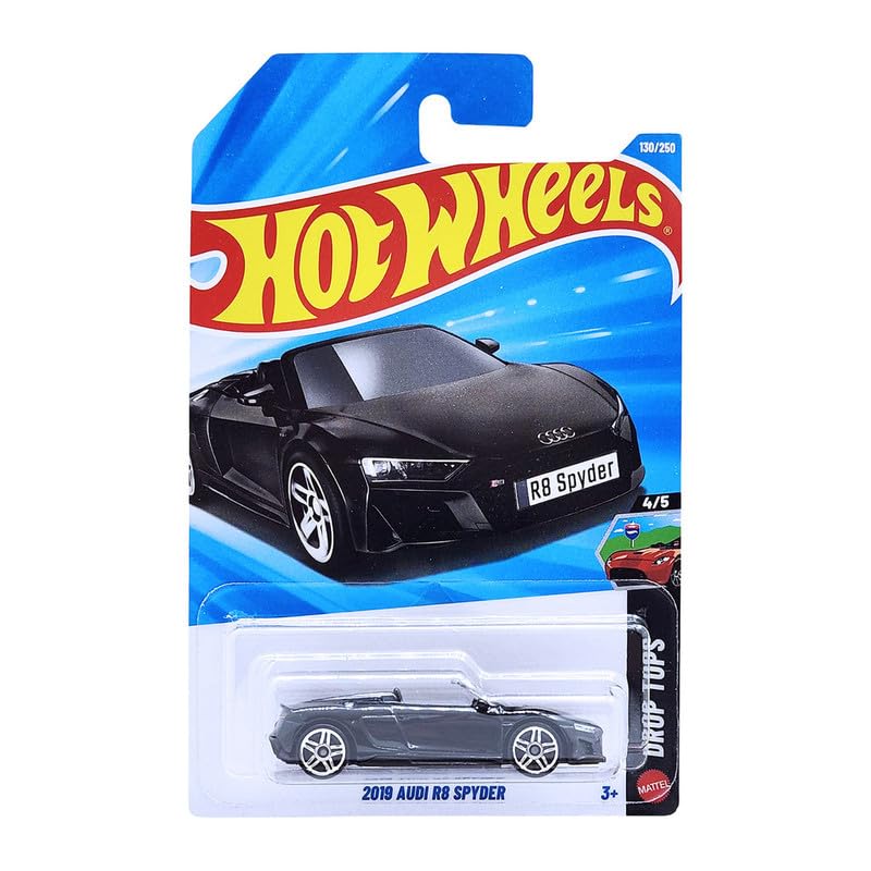 Image of Hot Wheels 2019 Audi R8 Spyder Drop Tops Ages 3 and Up 130 /250 (Black)
