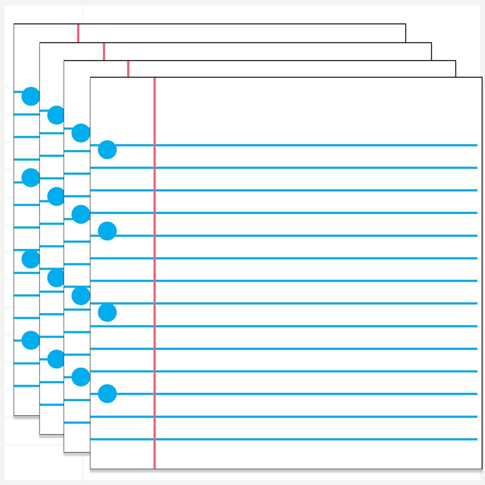 Pack of 50, Notebook Paper Napkins, Lined Paper Design Disposable Napkins for Back to School, Teacher Appreciation, Classroom, Kindergarten, First Day of School Party Supplies, 13x13 Inches Unfolded