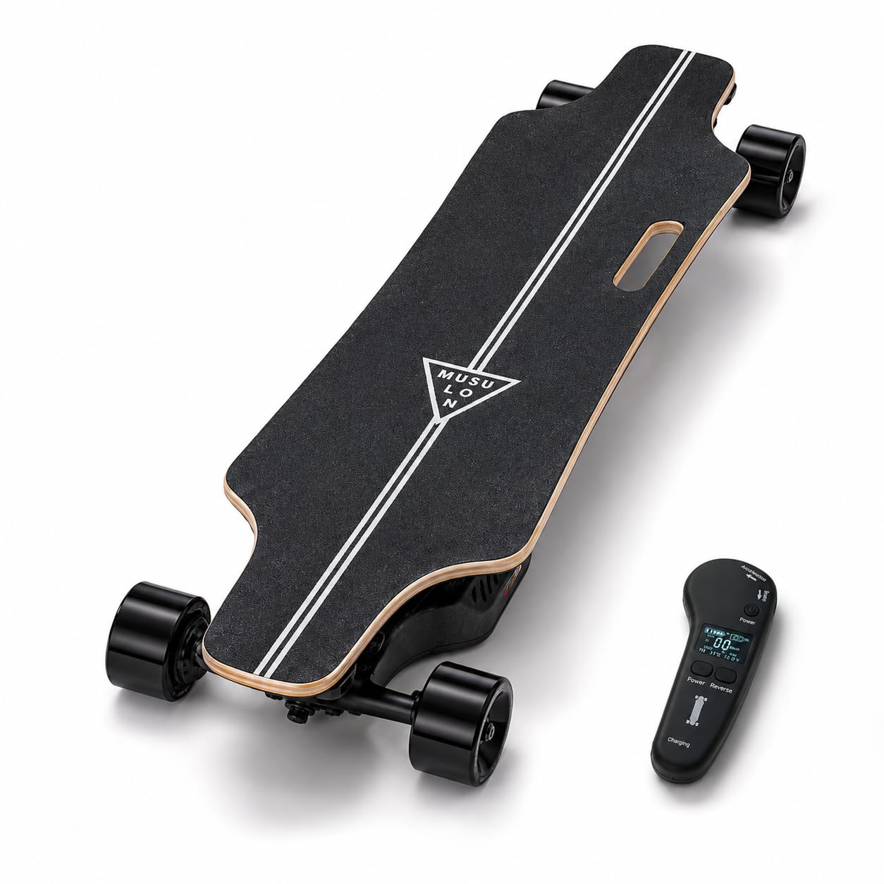 Skate Électrique 105MM Big Wheel, Double Transmission, Télécommande LCD Améliorée, Plateau Stable en Érable, Idéal Débutants et Riders Expérimentés sur Parcs et Chemins Pavés