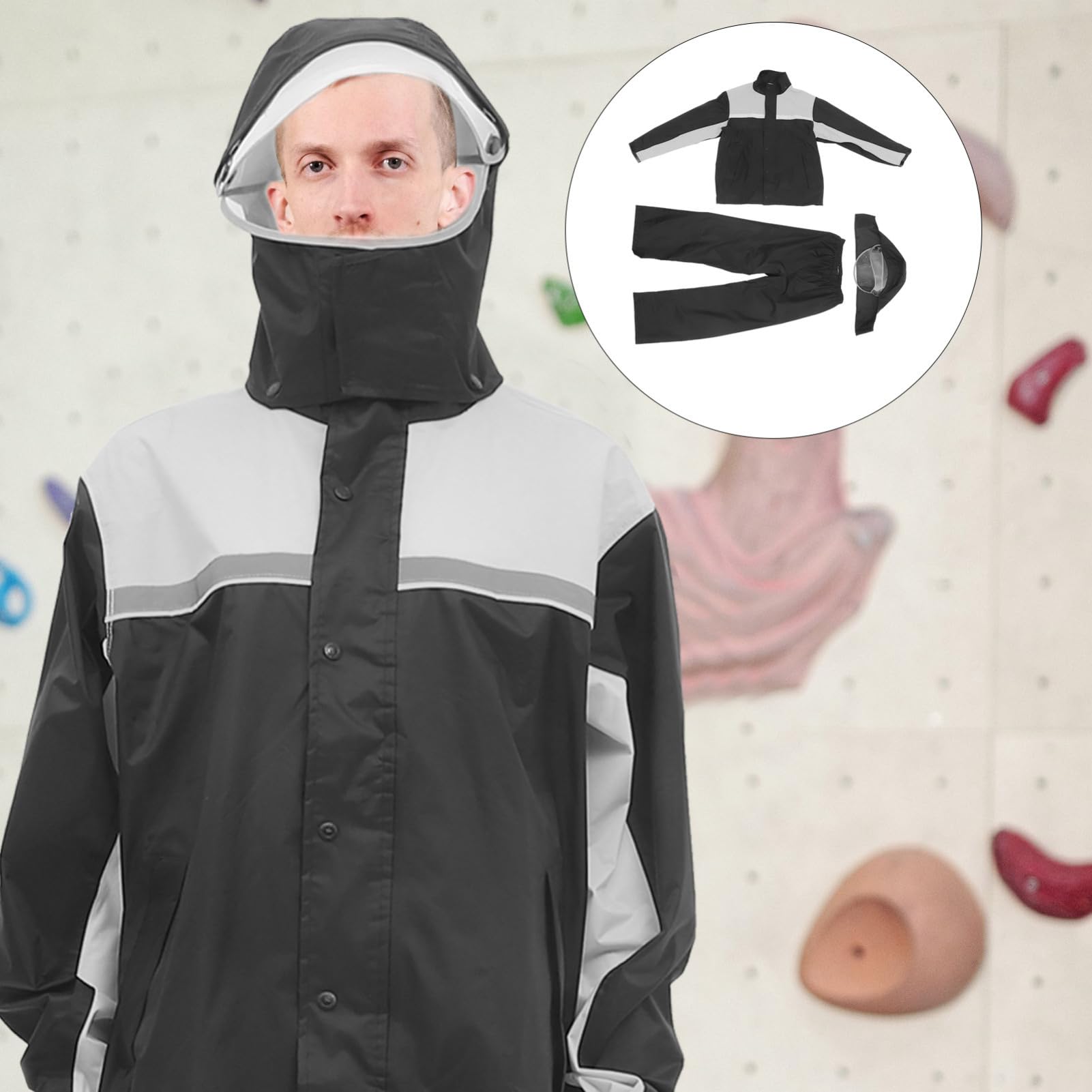 OUNONA Pluie Moto Homme Veste Pantalon Imperméable Équipement Pluie Moto pour Hommes Combinaison
