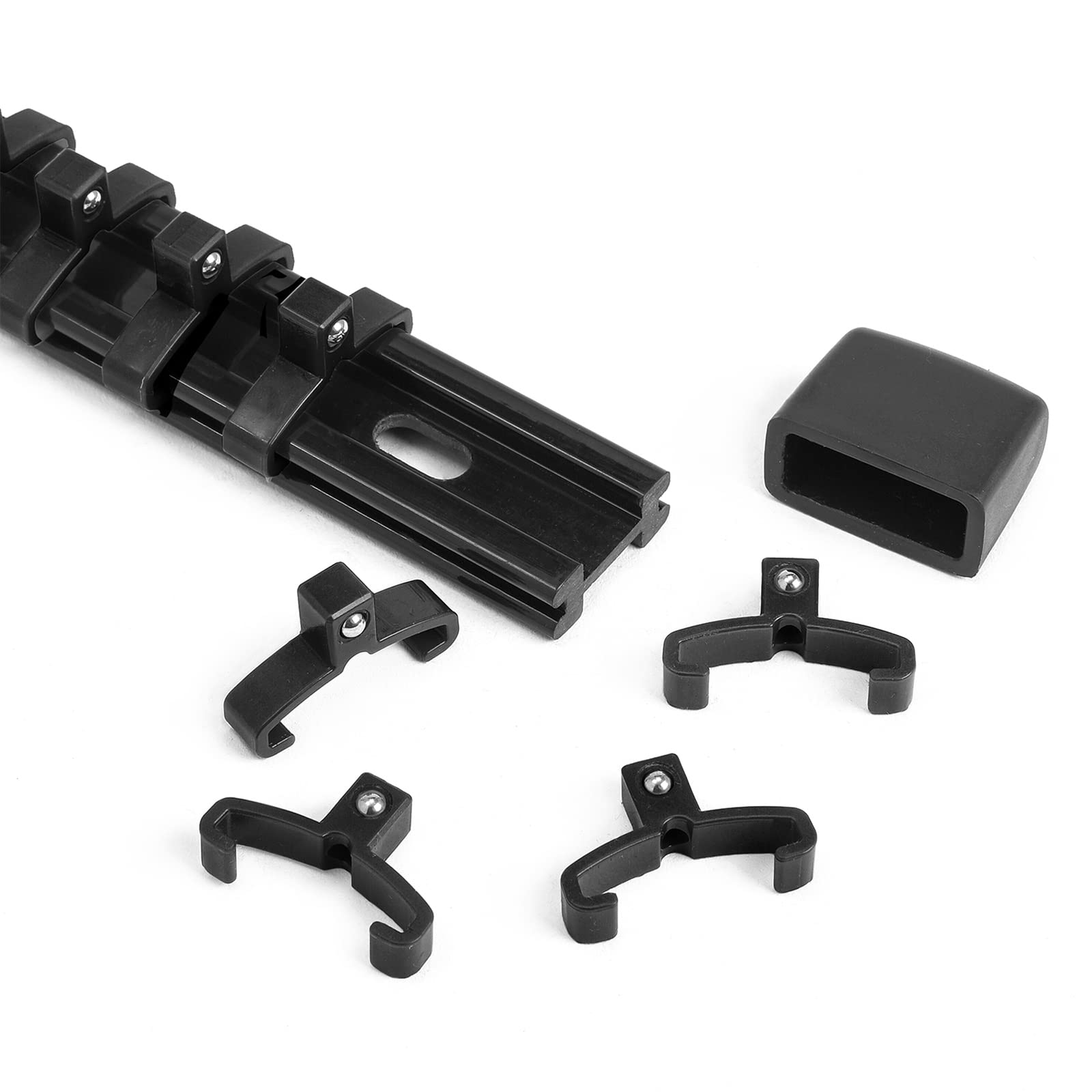 Reniteco 20 Pcs Black ABS Socket Organizer Clips for 3/8 inch Drive Sockets Storage