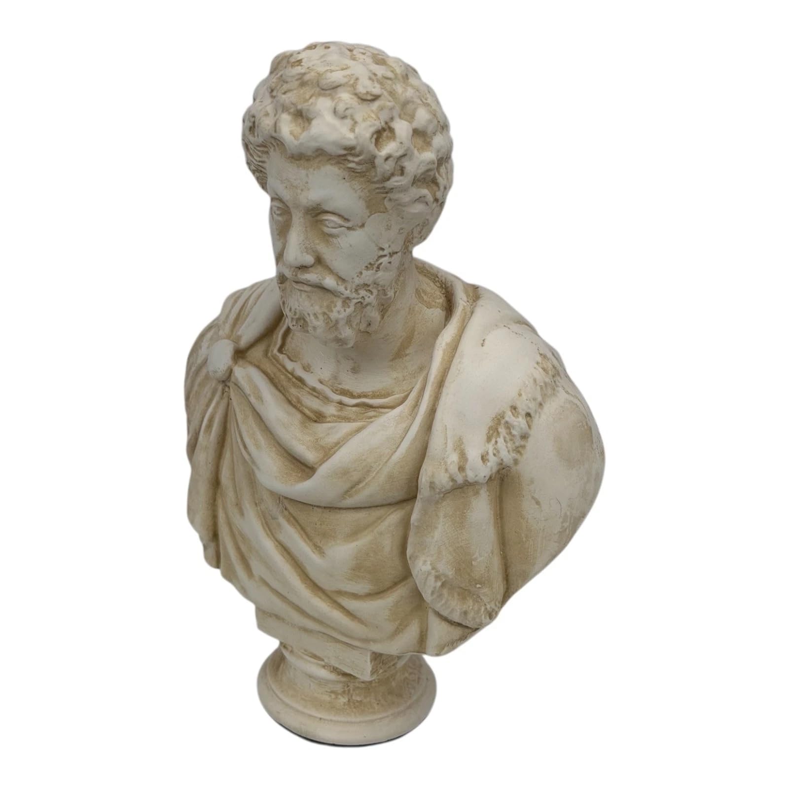 Busto Marco Aurelio – Imperatore romano e filosofo stoico beige | Arte greca fatta a mano | Decorazione classica 17,8 cm