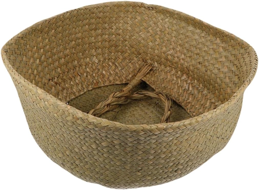 Xmas Woven Flowerpot Basket, Foldable Rattan Storage Basket for Home
