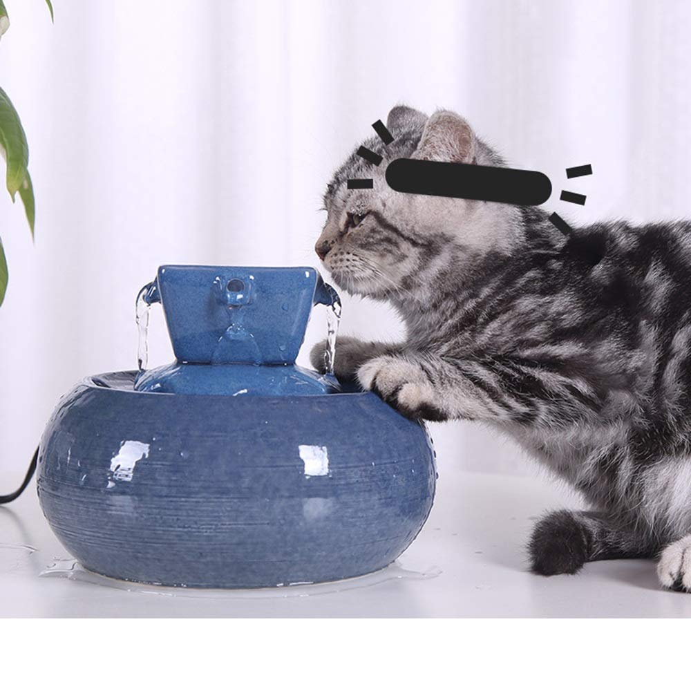 Wudimaoyiyouxian Cerámica de circulación de Bebida filtración Gato del Animal doméstico Fuente automática Ultra silencioso intestino Agua, litros Pet Fuentes de Agua (Color : Black)
