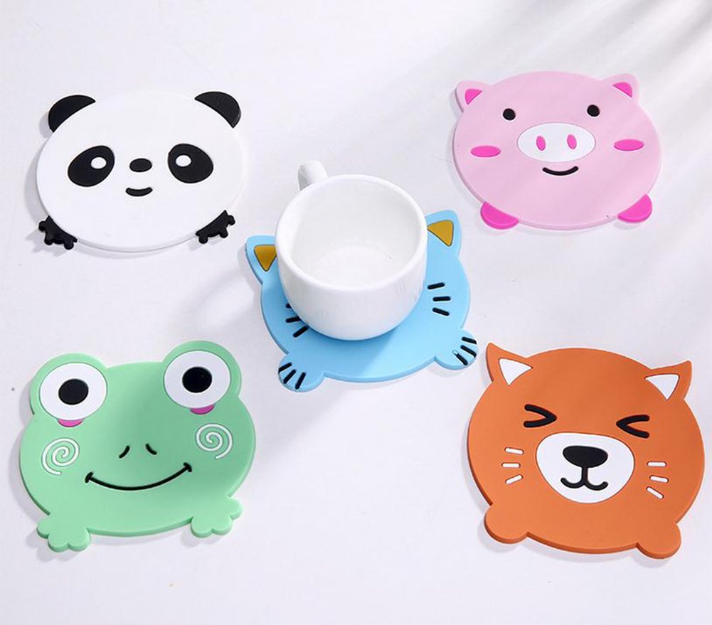 Set Van 6 Schattige Kattenonderzetters Met Siliconen Rubberen Gezichtjes Voor Wijnglazen En Thee Cadeau Idee Voor Thuis