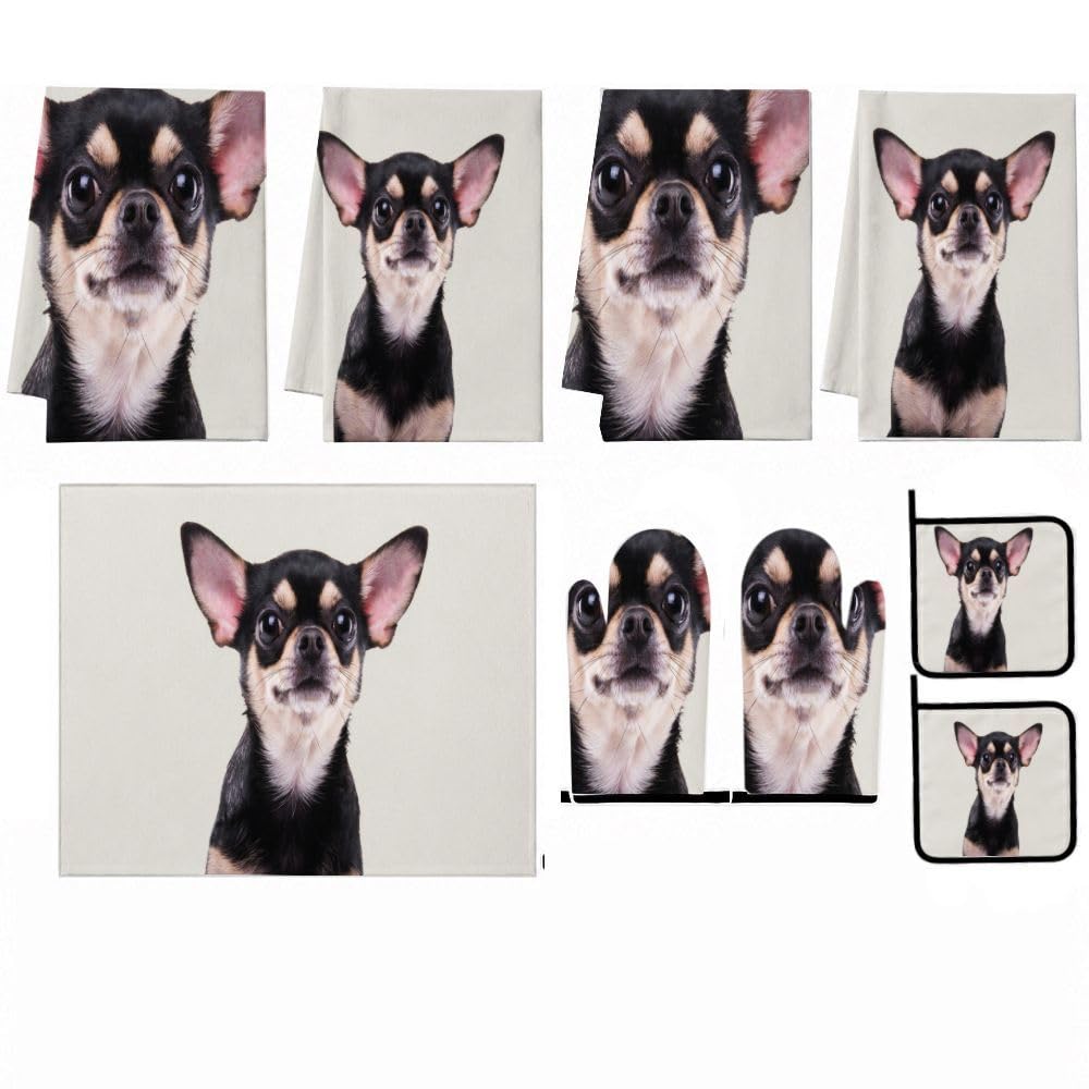 9PCS Carino Chihuahua Puppy4 Cucina Decor e Accessori Set