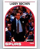 1989-90 NBA Hoops #102 Larry Brown San Antonio Spurs Coach Inaugural Hoops Licensed Basketball Trading Card (Stock Photo. Near Mint or Better)