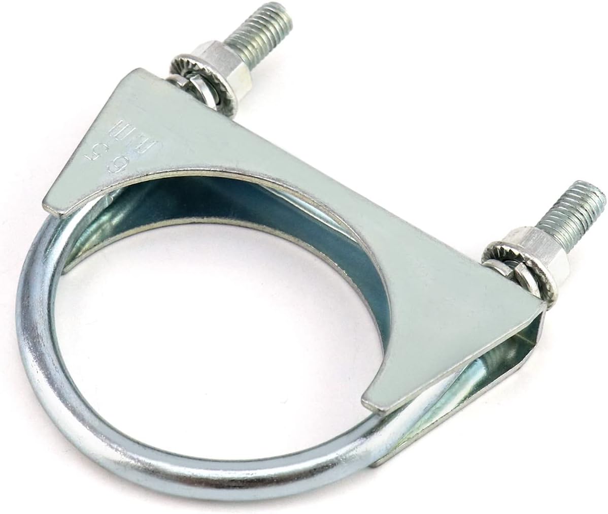 QWORK U-Bolt Muffler Tip Exhaust Hook, 2 Pack 2-1/2" OD Carbon Steel Universal Silencer Exhaust Clip